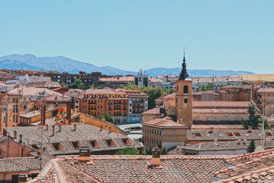Segovia rooftops with church towers