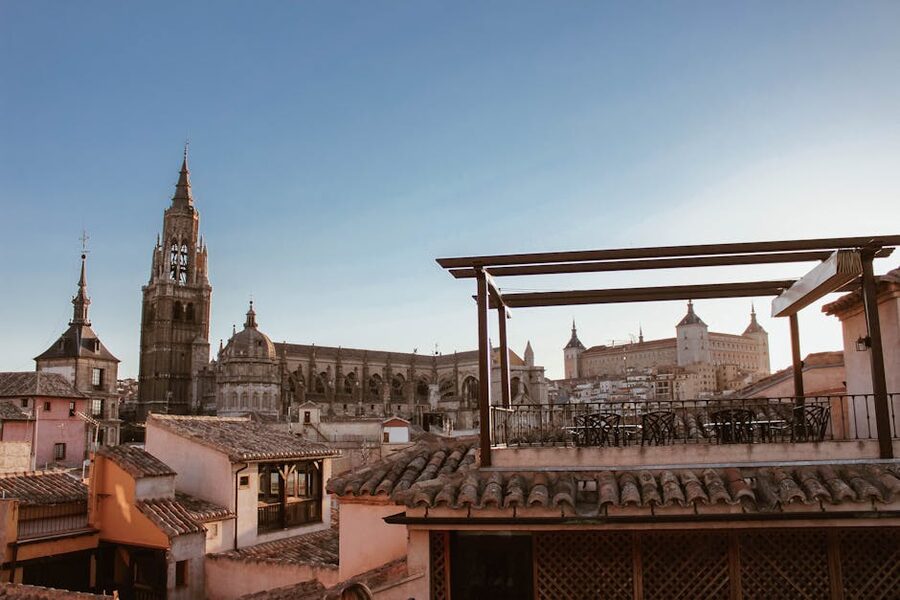 Toledo Cathedral Gothic spire against the sky