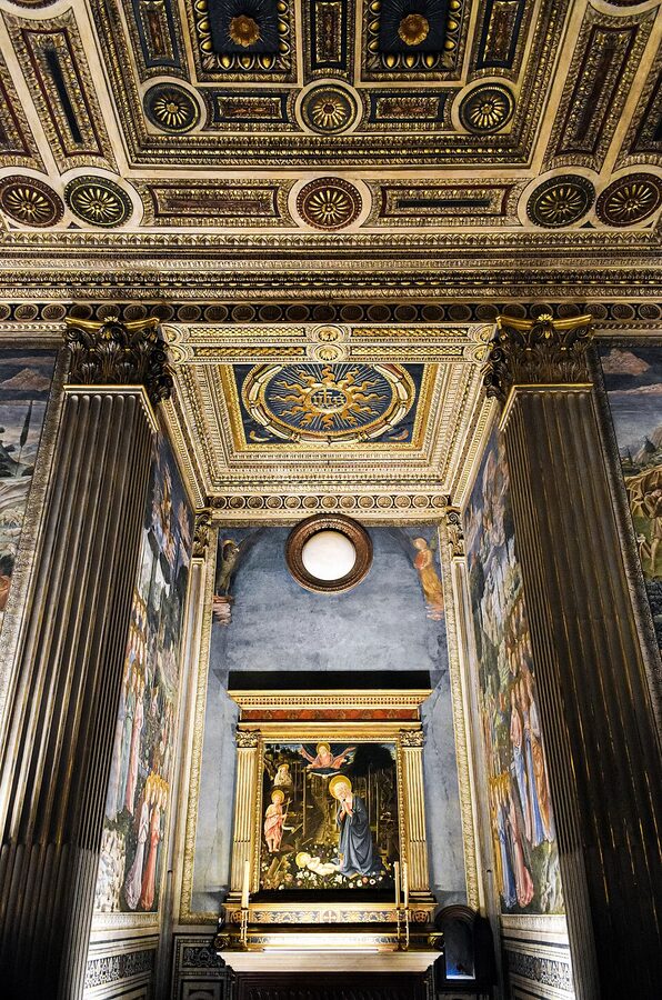 Magi Chapel Gozzoli frescoes inside Palazzo Medici Riccardi