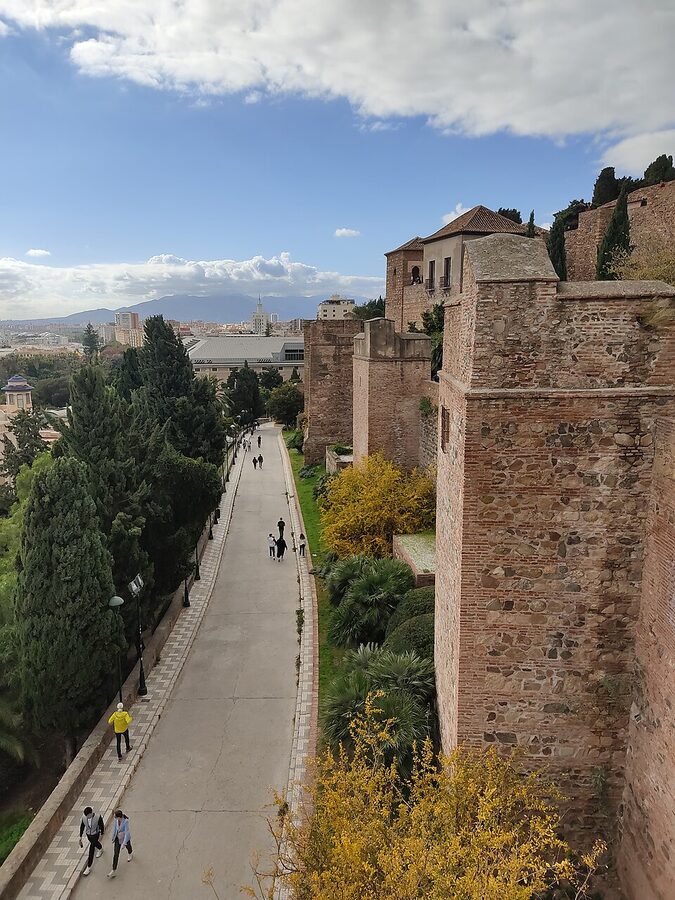 Alcazaba fortification walls in Malaga