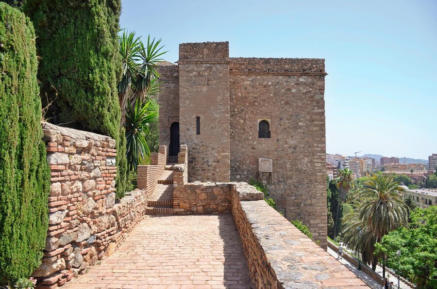 Alcazaba citadel fortress aerial view Malaga