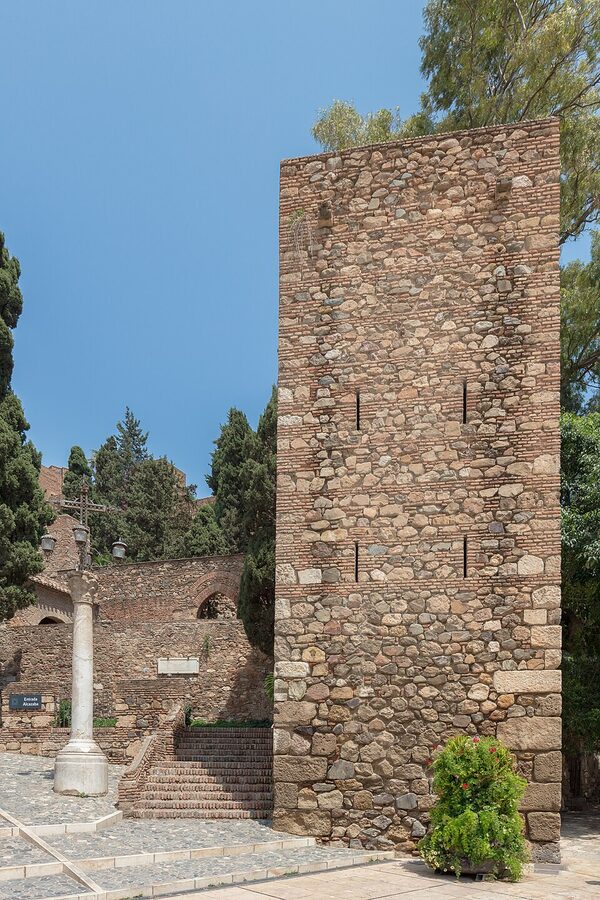 Stepped switchback climb up the Alcazaba in Malaga