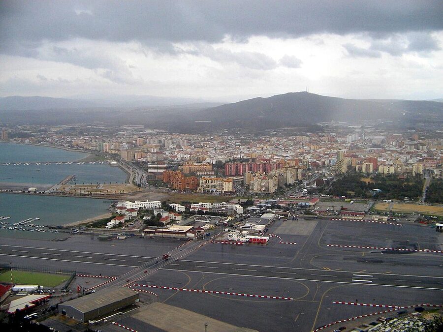 View of La Linea de la Concepcion from high on the Rock of Gibraltar