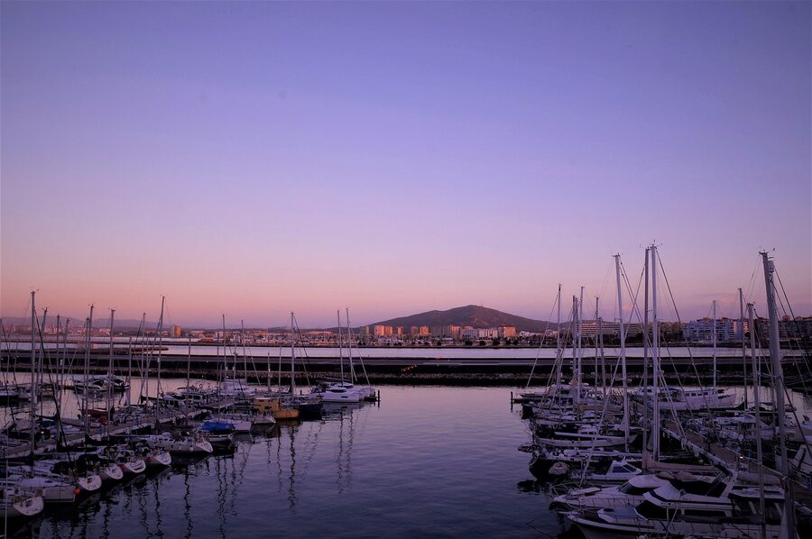 Yachts and harbour buildings at the Gibraltar marina