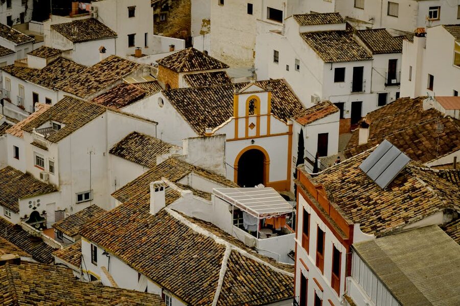 Rooftops of whitewashed buildings in Setenil de las Bodegas