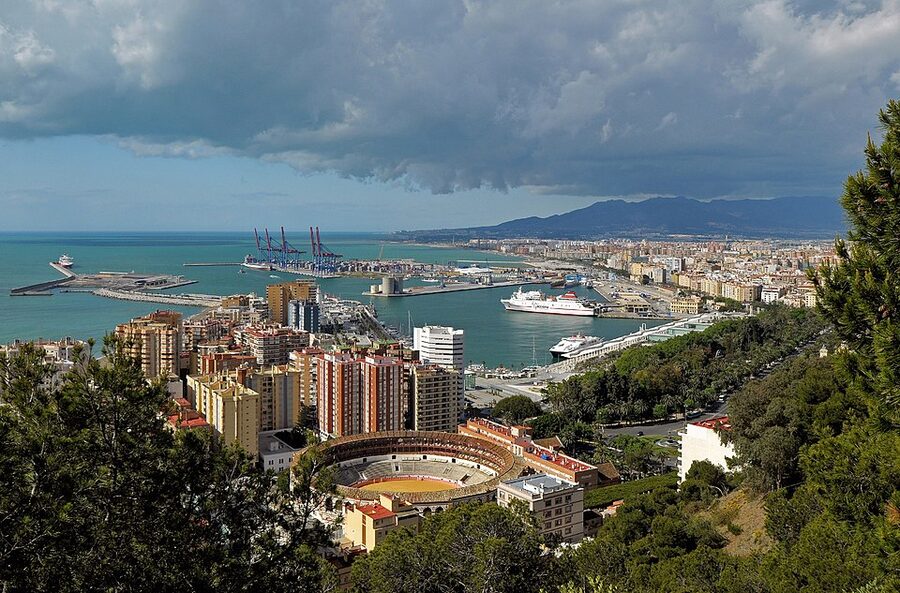 View of Malaga from Castillo Gibralfaro summit