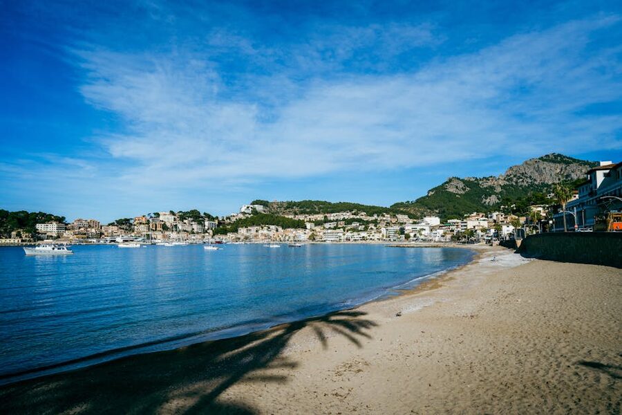 Mediterranean beachfront town Mallorca