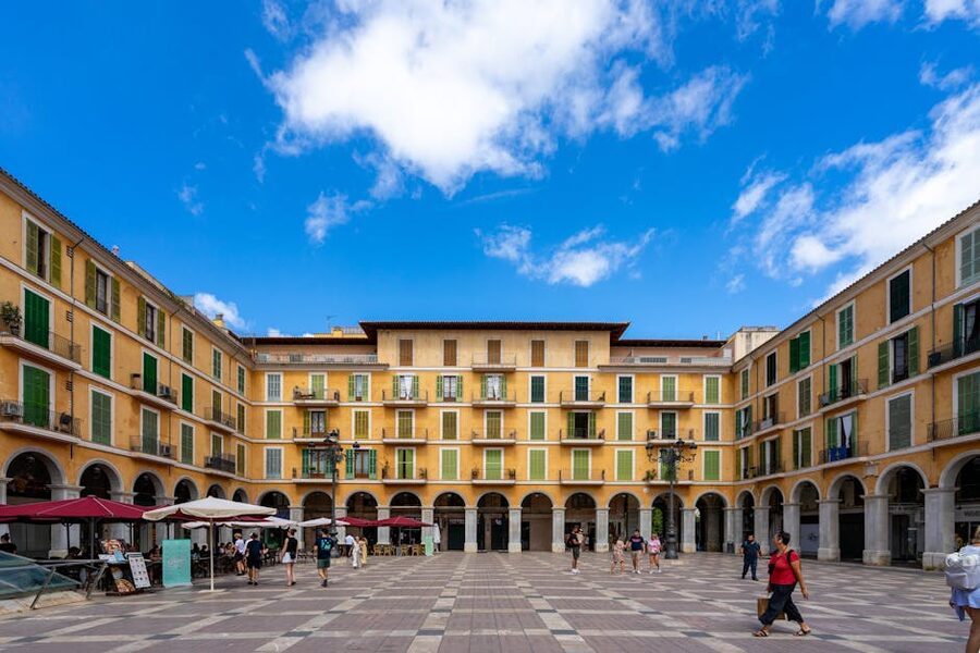 Plaza Mayor Palma de Mallorca early morning