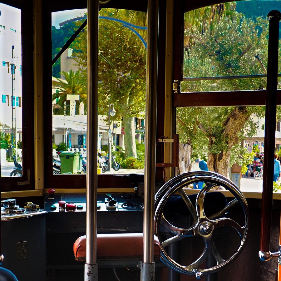 Looking out of the Sóller tram window
