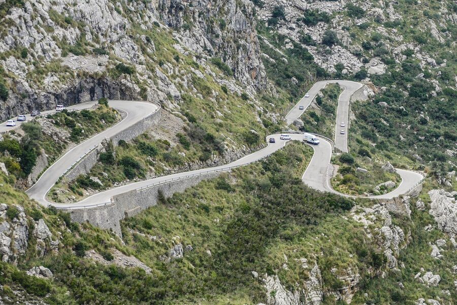 Tramuntana mountain pass road Mallorca