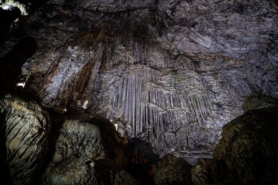 Textured karst cave wall in Mallorca
