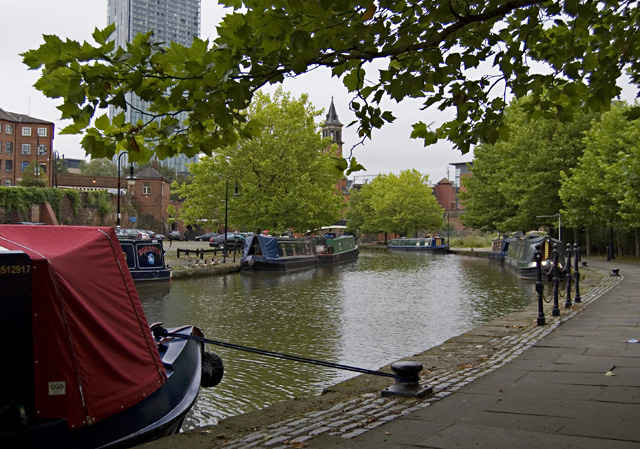 Castlefield canal basin Manchester from the towpath