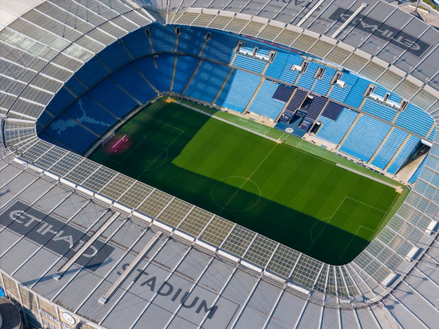 Etihad Stadium architecture aerial view