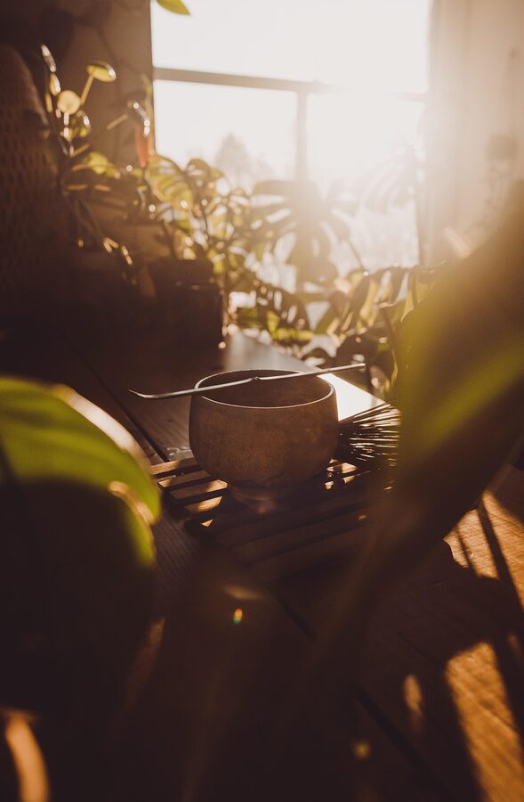 Matcha green tea morning teatime ceremony chasen