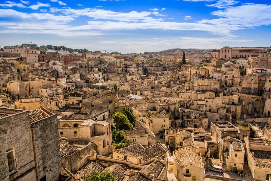 Atmospheric scene in the Sassi di Matera