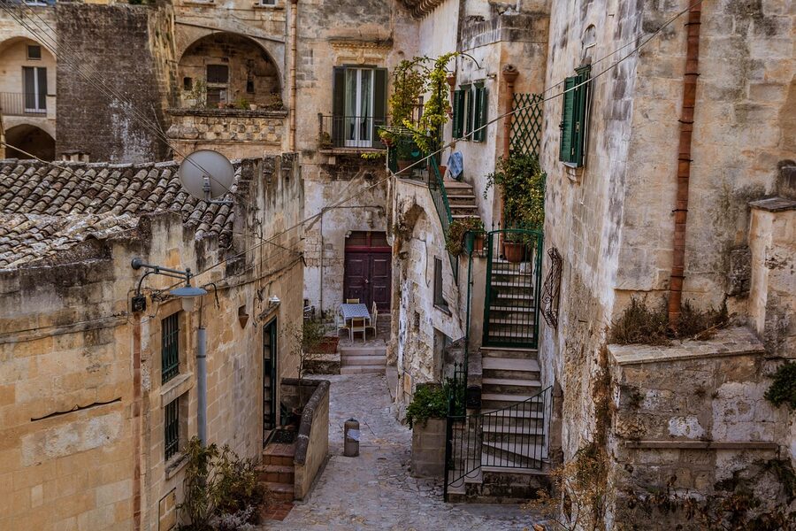 Panorama of Matera Sassi historic village