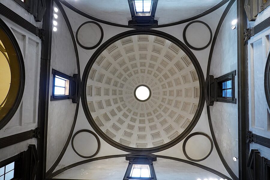 Medici Chapel New Sacristy domed ceiling by Michelangelo