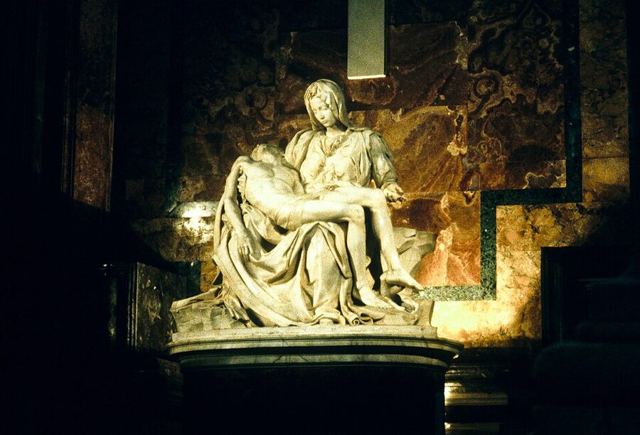Michelangelo's Pietà sculpture in St Peter's Basilica