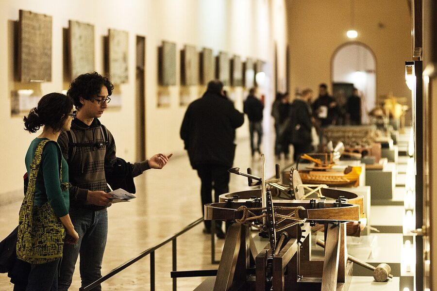 Galleria Leonardo da Vinci hall at the Milan Science and Technology Museum