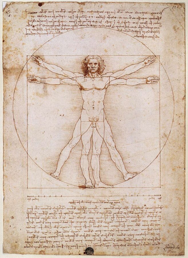 Leonardo da Vinci Vitruvian Man drawing