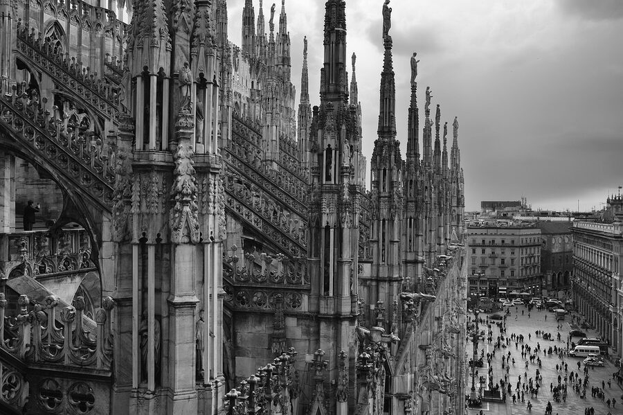 Milan Duomo carved facade detail