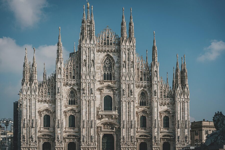 Milan Duomo cathedral front and central doors