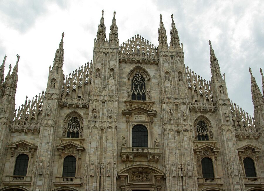 Milan Duomo monument and historical facade