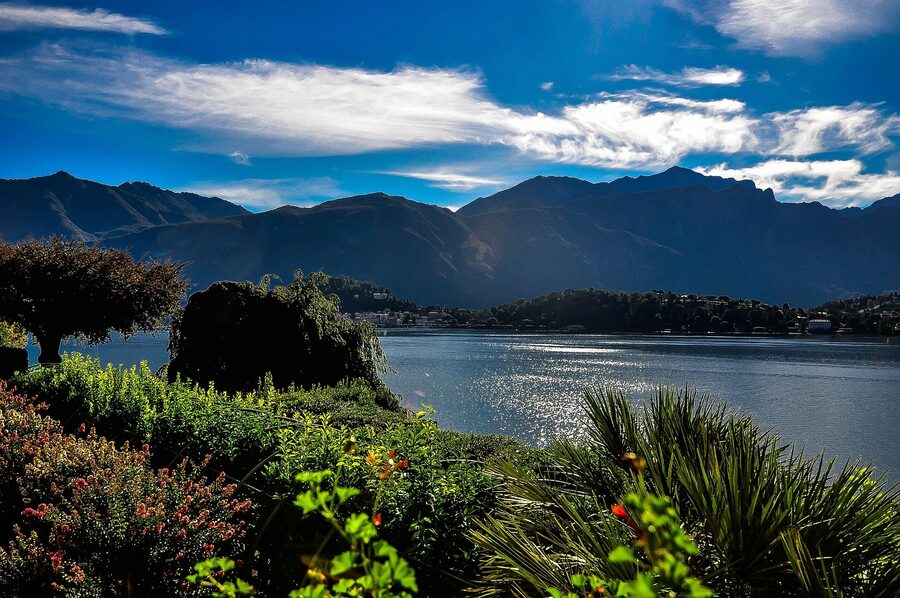 Menaggio on Lake Como with mountains rising behind