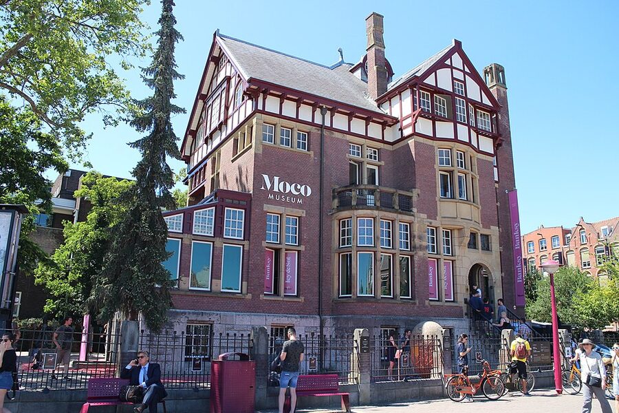 Moco Museum Villa Alsberg exterior on Museumplein Amsterdam