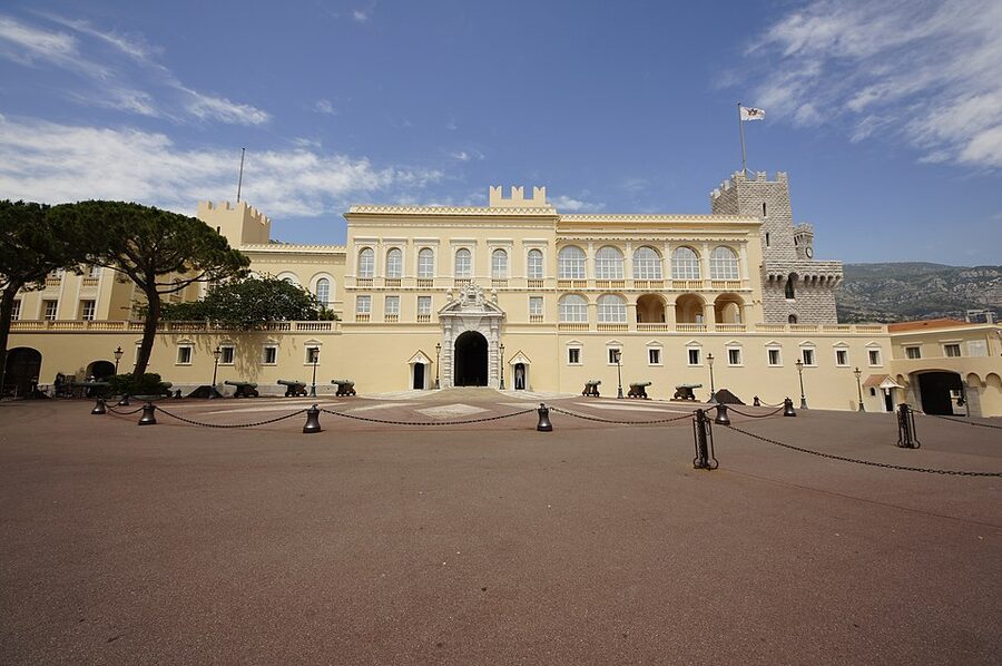 Princely Palace of Monaco with cannons in the foreground