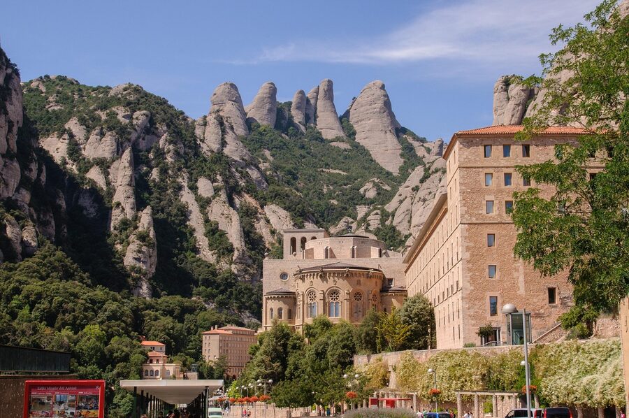 Montserrat mountain pinnacles seen from below