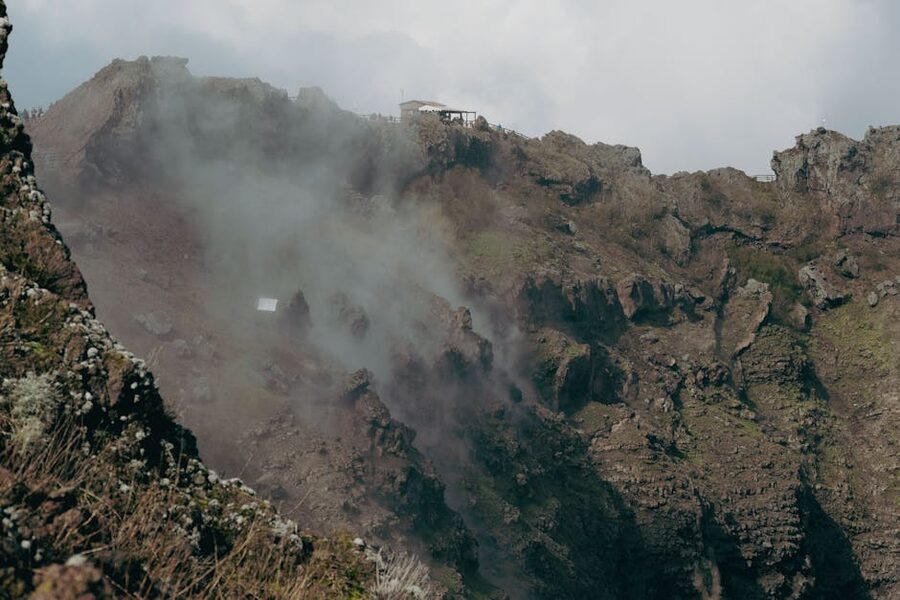 Mount Vesuvius crater rim view from the rim path