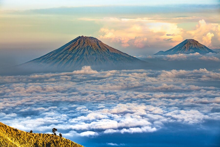 Mount Vesuvius volcano landscape near Naples Italy