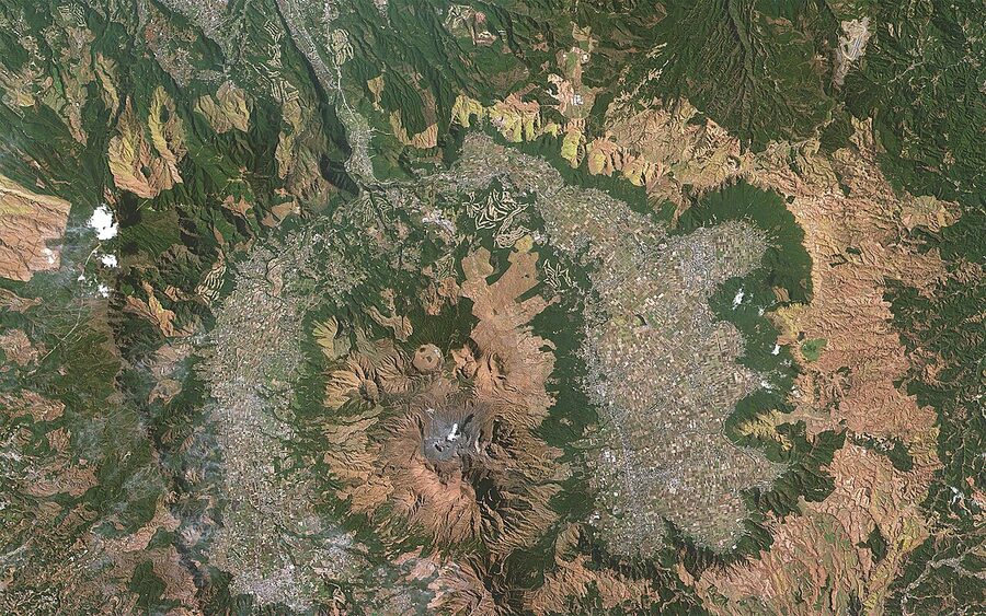 Mt Aso caldera seen from Hodoyoshi-1 satellite