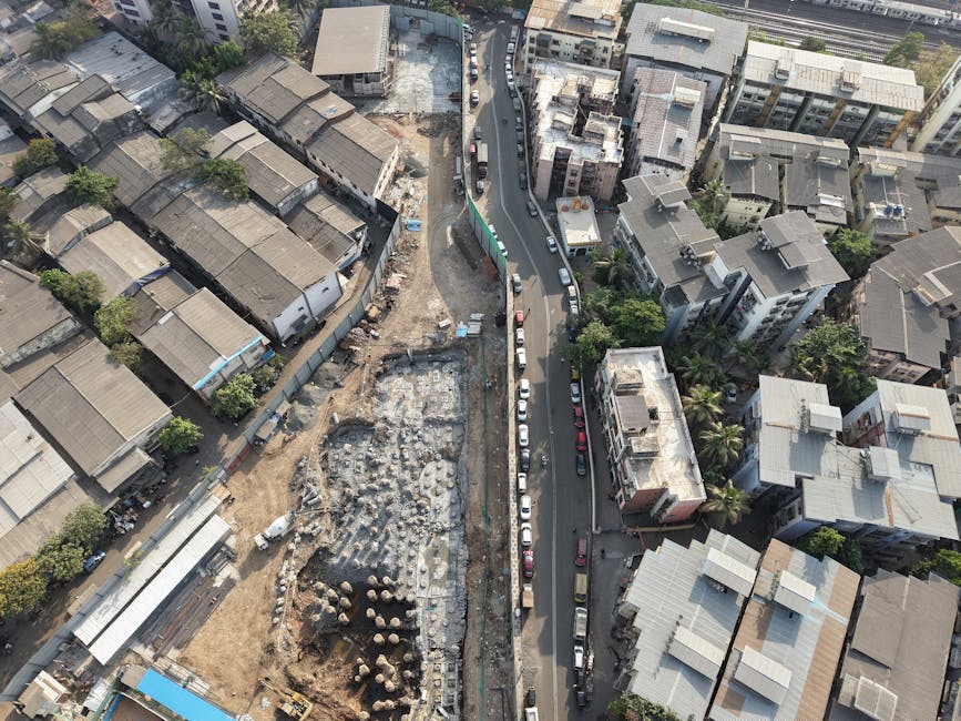 Construction activity in Mumbai urban landscape