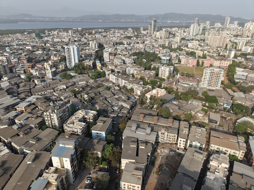 Mumbai aerial view showing modern highrises
