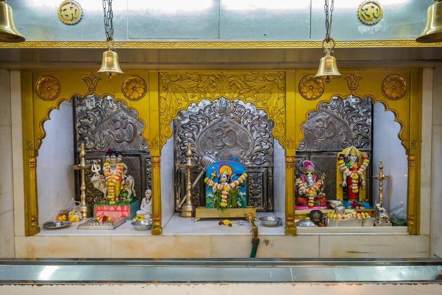 Flower offerings at Mumbai temple India