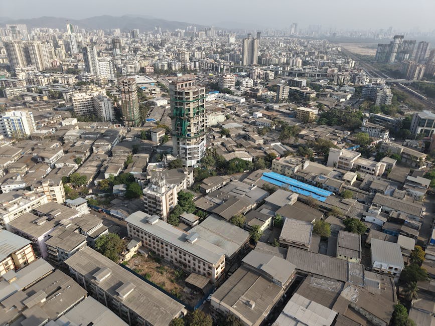 Dense urban Mumbai landscape from above