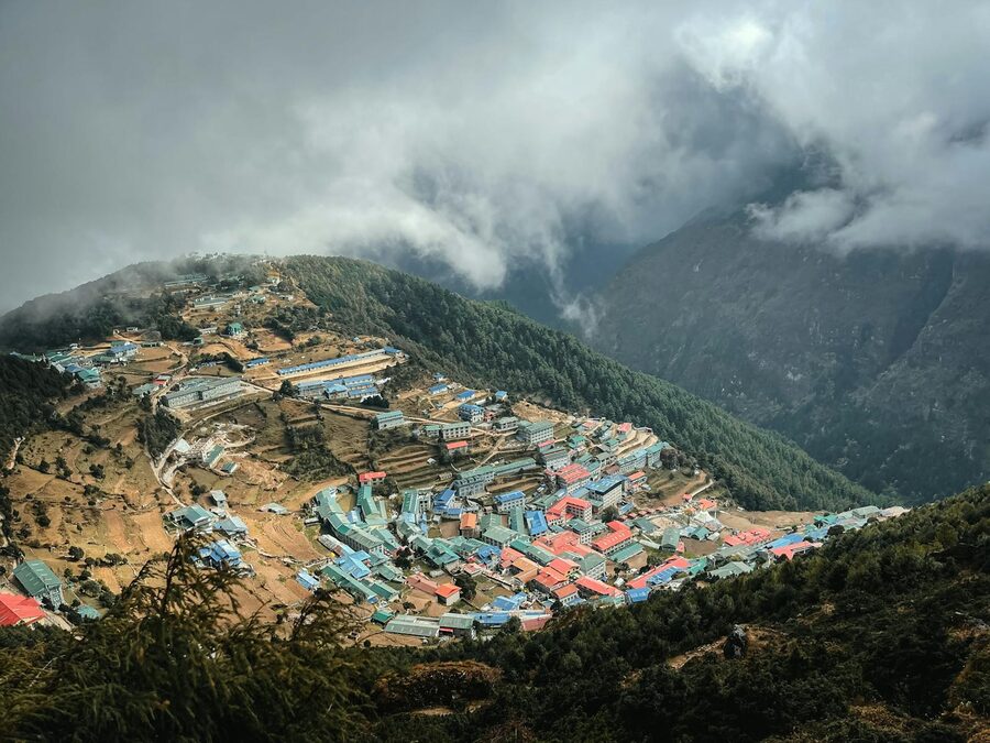 Namche Bazaar Sherpa town in the Himalayas