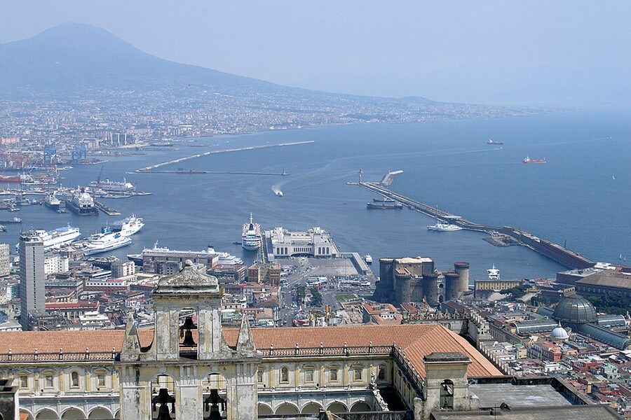 Bay of Naples and Mount Vesuvius from the city