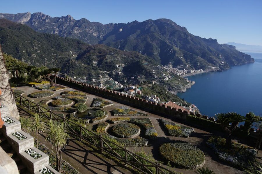 Amalfi Coast viewed from a Ravello garden terrace