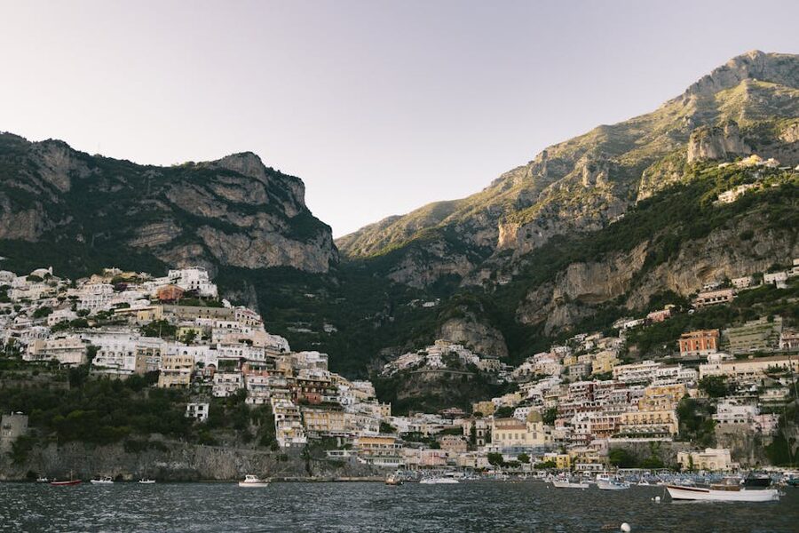 Positano with mountain and coastal scenery