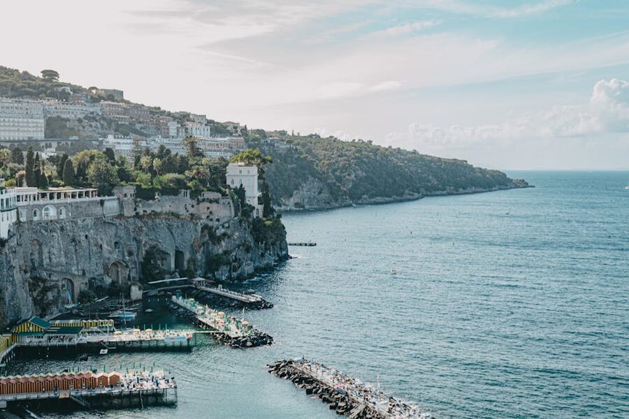 Sorrento Villa Comunale park overlooking the bay