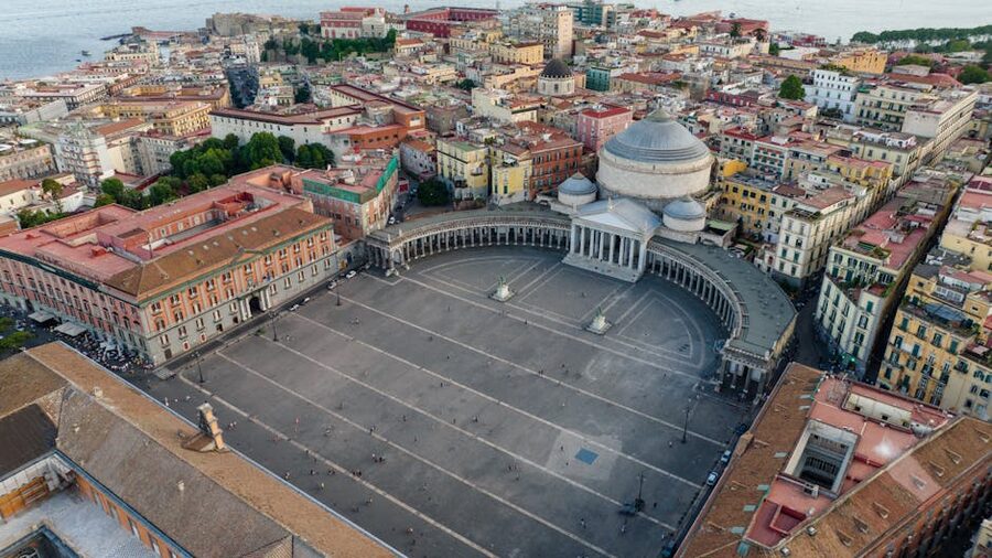 Piazza del Plebiscito Naples aerial view