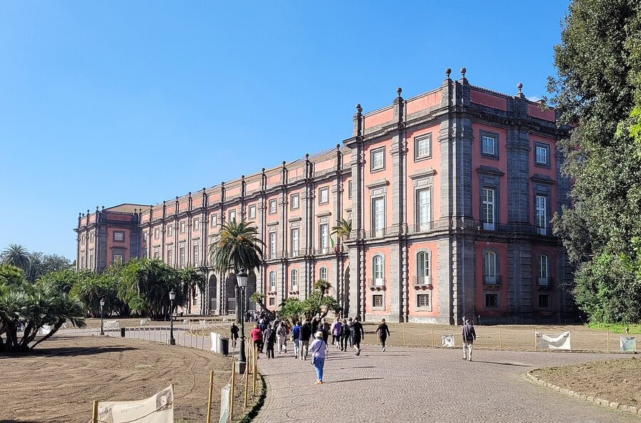 Royal Palace of Capodimonte facade in Naples
