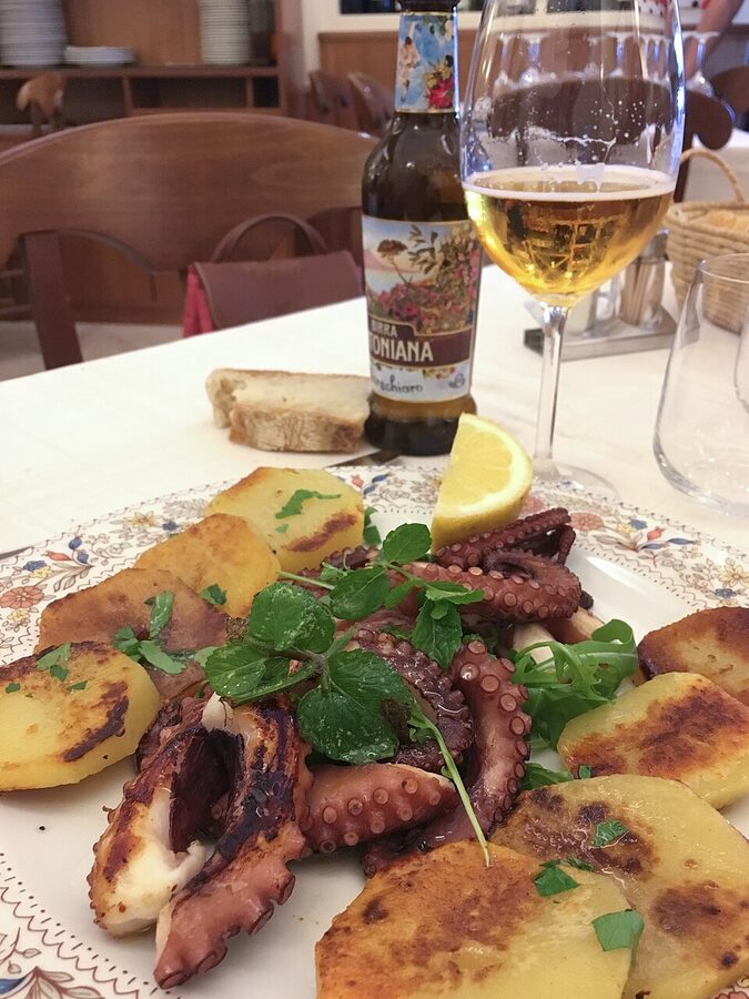 Purpo arrustuto roasted octopus with potatoes from Naples