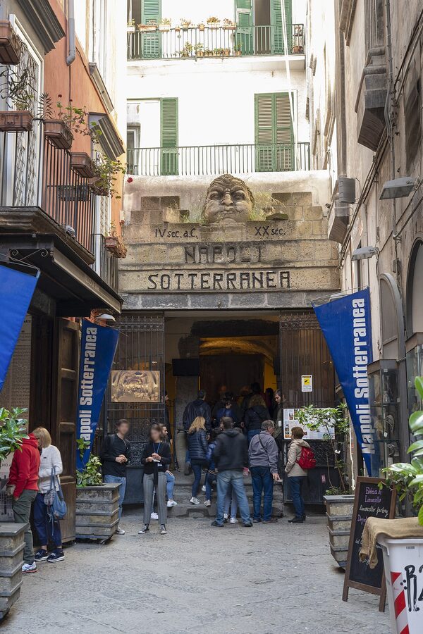 Stairs descending into Naples Underground