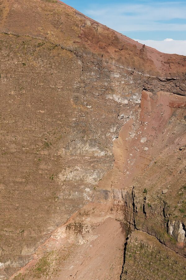 Mount Vesuvius crater seen from inside the rim
