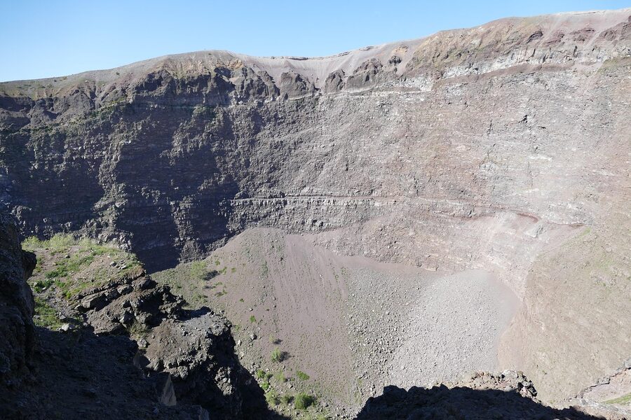 Mount Vesuvius crater interior view from rim