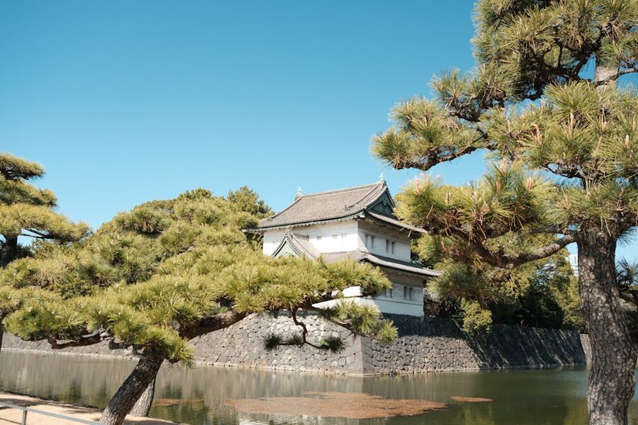 Nijo Castle with moat and serene gardens in Kyoto